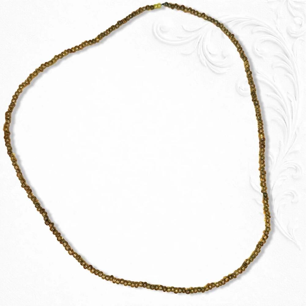 6662. Brown Glass Seed Bead Necklace
